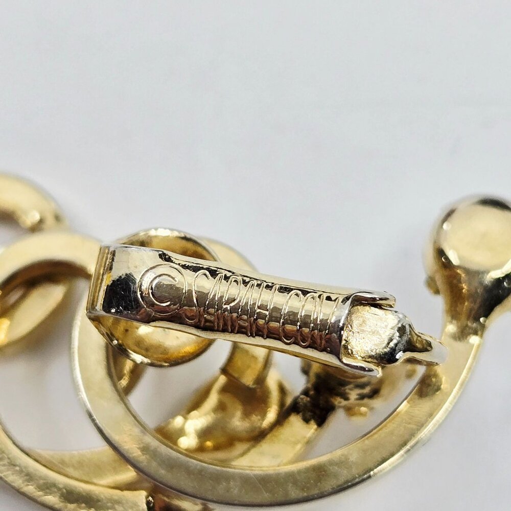 Gold-Tone Sarah Coventry Celestial Necklace Bracelet & Earrings Set With Rhinest - Picture 7 of 10